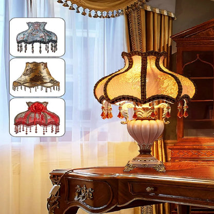 European Style Lampshade Vintage High-End Cloth Art Bead Lace