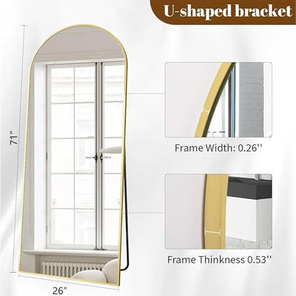 71 "x26" full body floor mirror, vertically suspended or inclined wall,