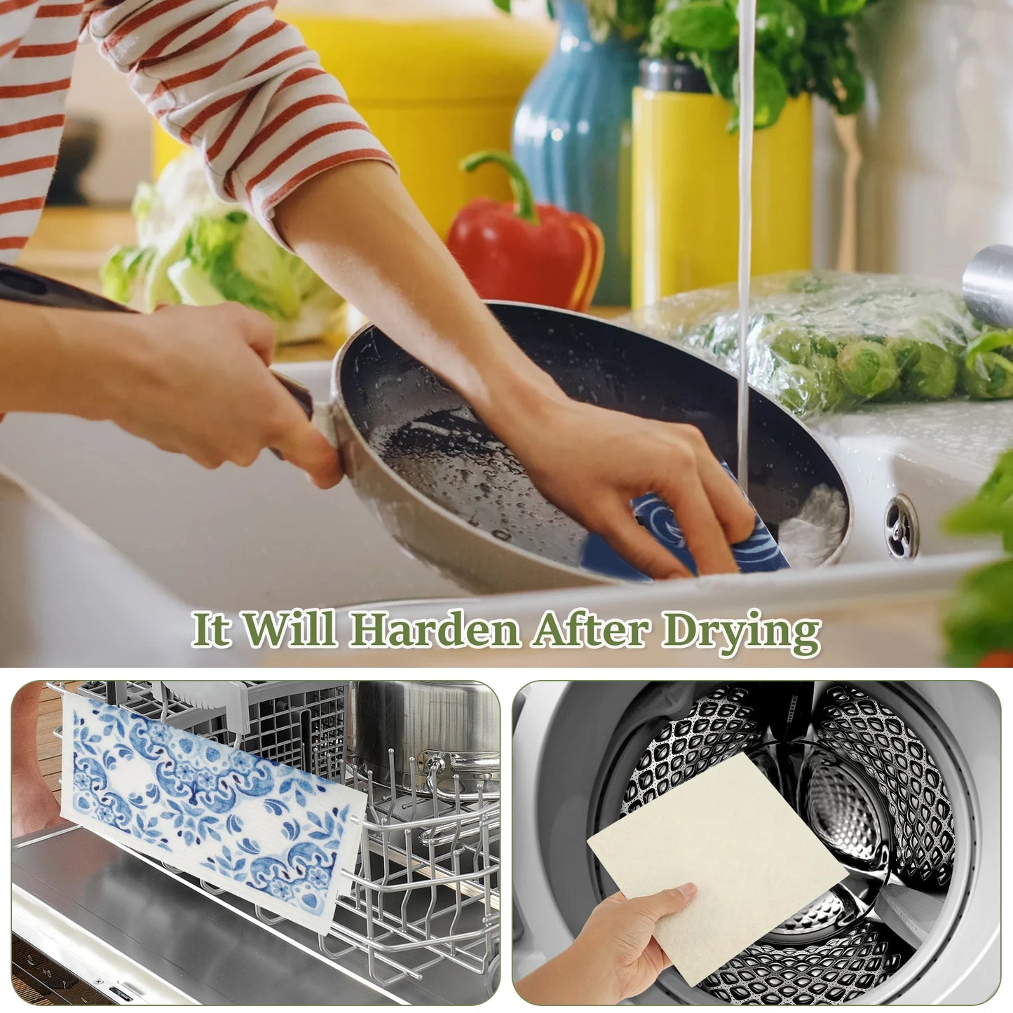 5/6/12PCS Kitchen Dish Towels Absorbent Swedish Dishcloths