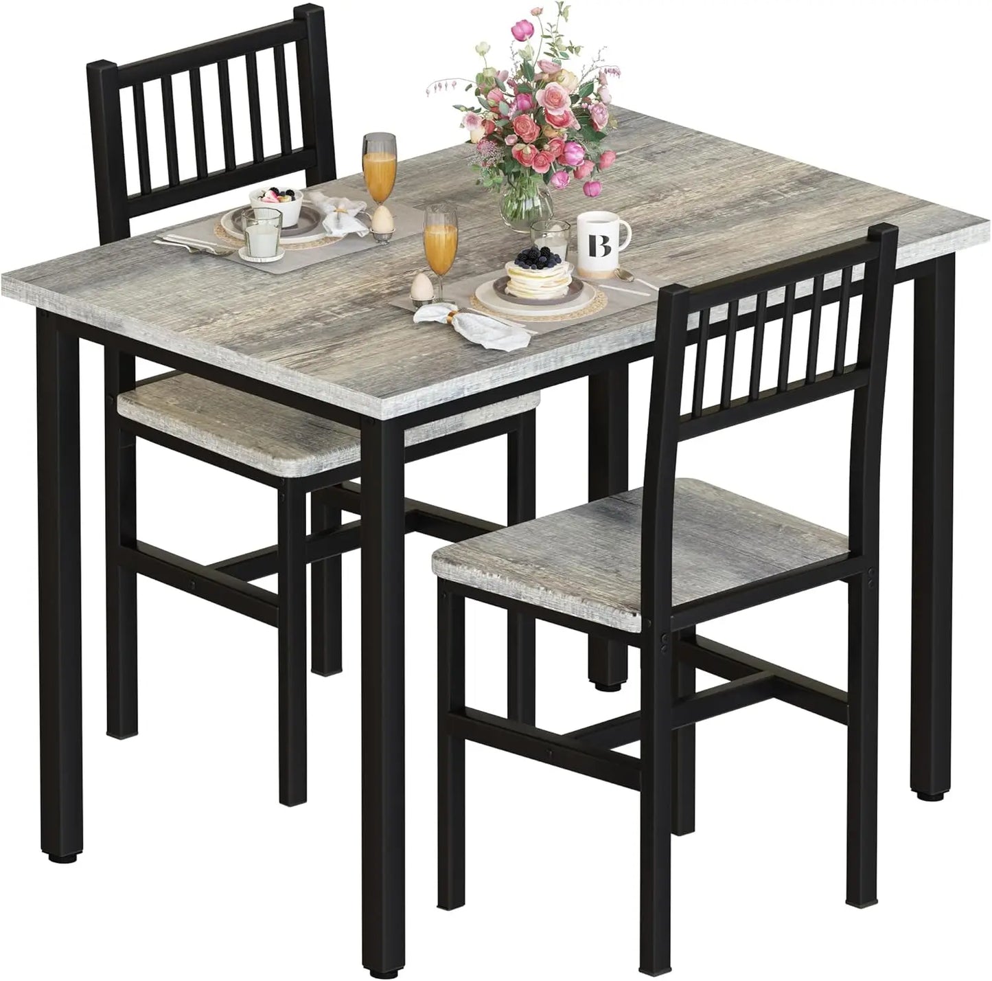 3 Piece Dining Table Set for 2,