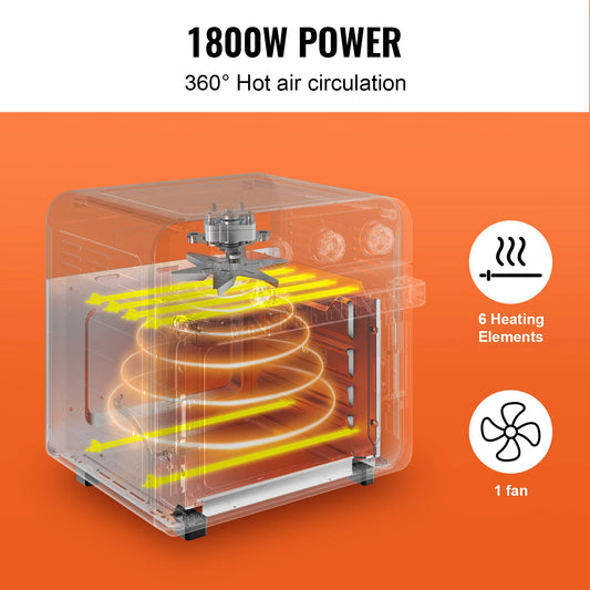 18L 1700W Air Fryer Toaster Oven Stainless Steel