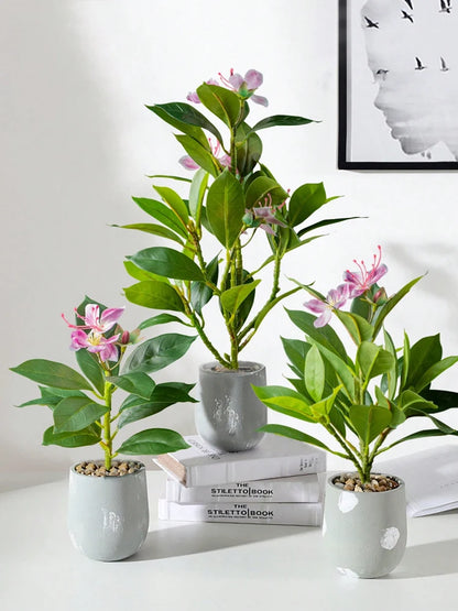 21-40cm Artificial Azaleas Plants Fake Rubber Tree