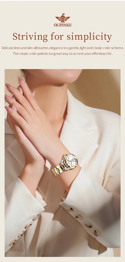 Original  Swiss Automatic Mechanical Watch  Real Diamond Sapphire