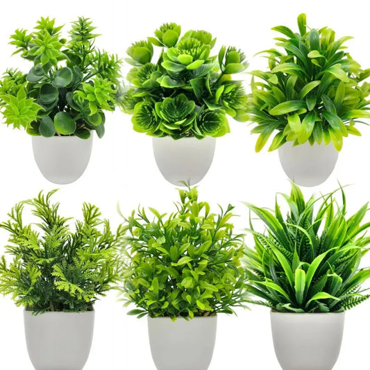 1pc Artificial Plants with Plastics Pots Perfect Greenery