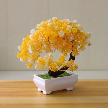 Artificial Bonsai Simulated Tree Fake Flowers