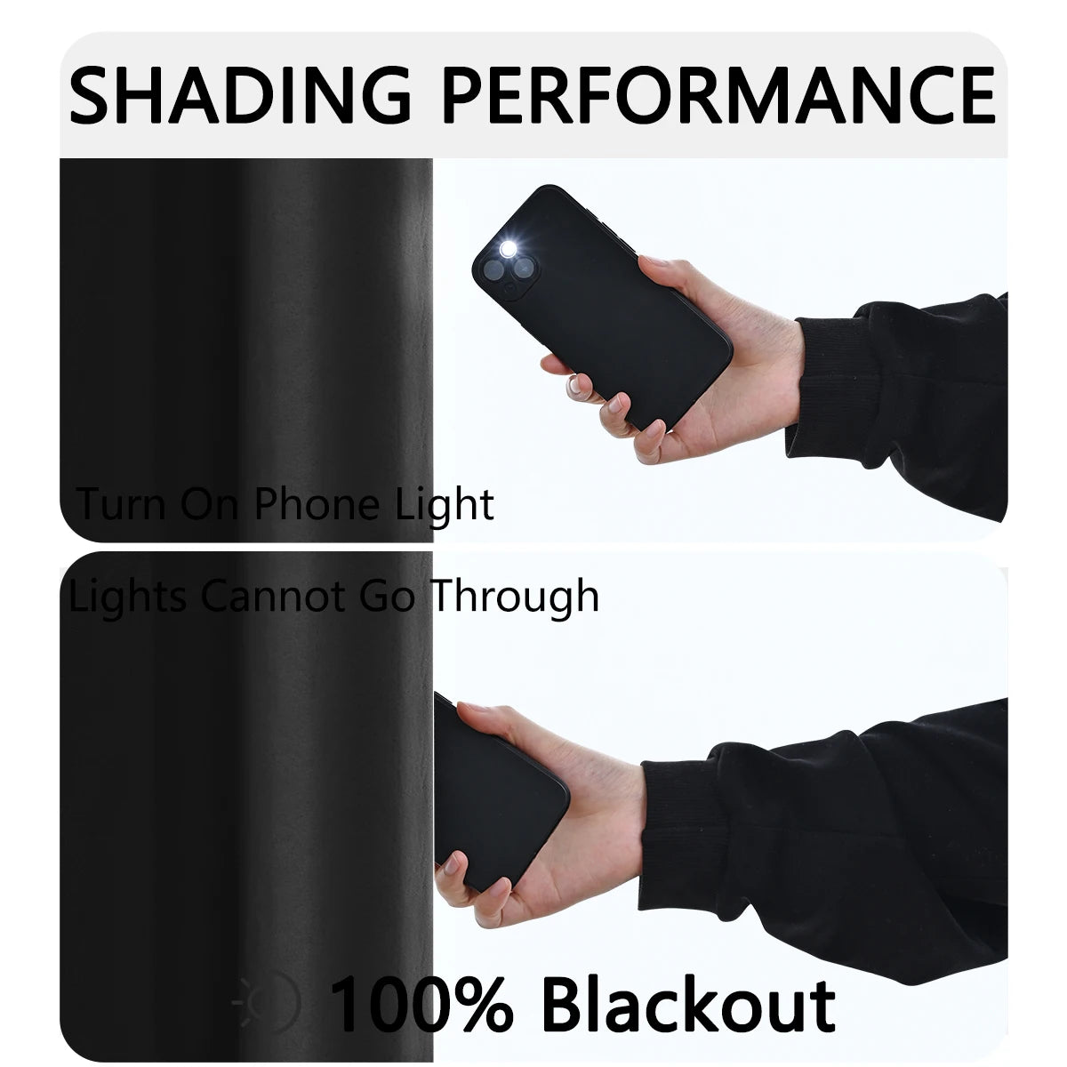 1pc 100% Blackout Curtain with Rod Pocket,