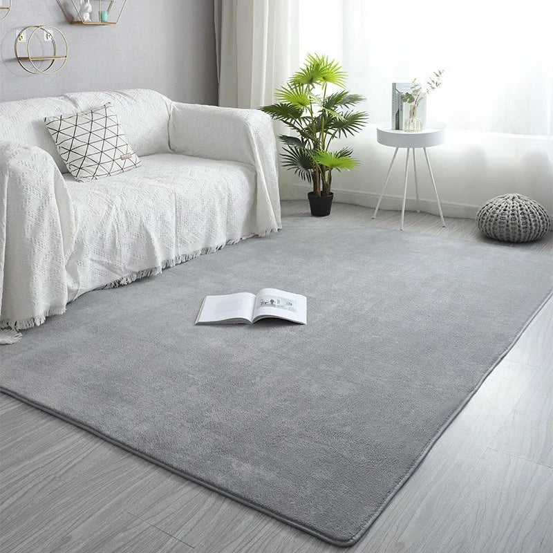 Pink Coral Velvet Carpet Living Room Short Plush Rug
