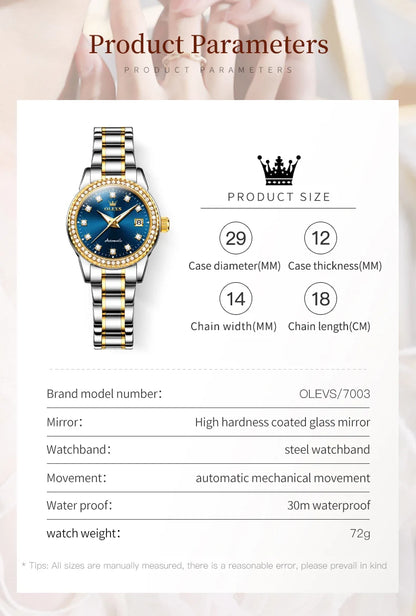 Watch for Women Diamond Gold Luxury Stainless steel