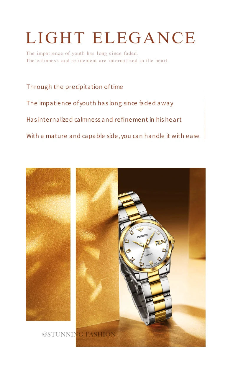 Original  Swiss Automatic Mechanical Watch  Real Diamond Sapphire