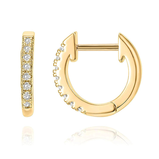 Sterling Silver Cubic Zirconia Ear Cuffs 18K Gold Hoop Earrings