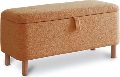 39.5" Boucle Storage Ottoman Bench for Bedroom