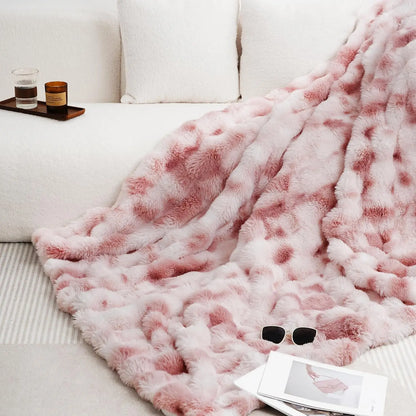 Cozy |Faux Rabbit] Soft, Warm,  Fleece Blanket | Throw