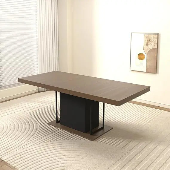 Extendable Dining Room Wooden Table for 6 8 10, 78.74"