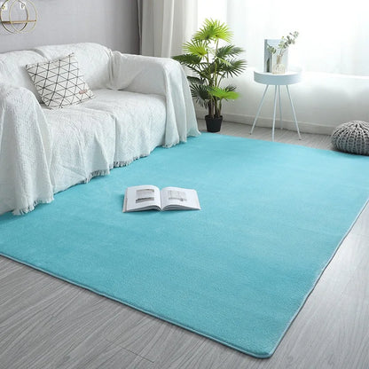 Pink Coral Velvet Carpet Living Room Short Plush Rug