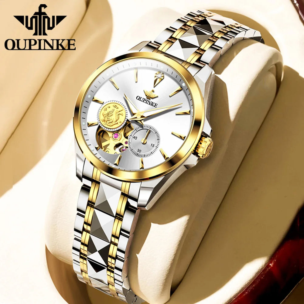 Women Watches Tungsten Steel Strip Real Gold Real Diamond