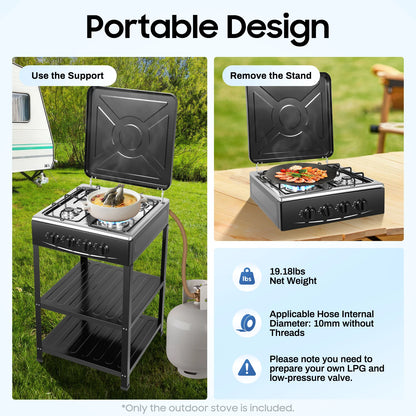 Natural Gas Stove w/ 4 Burners, Classic Appearance