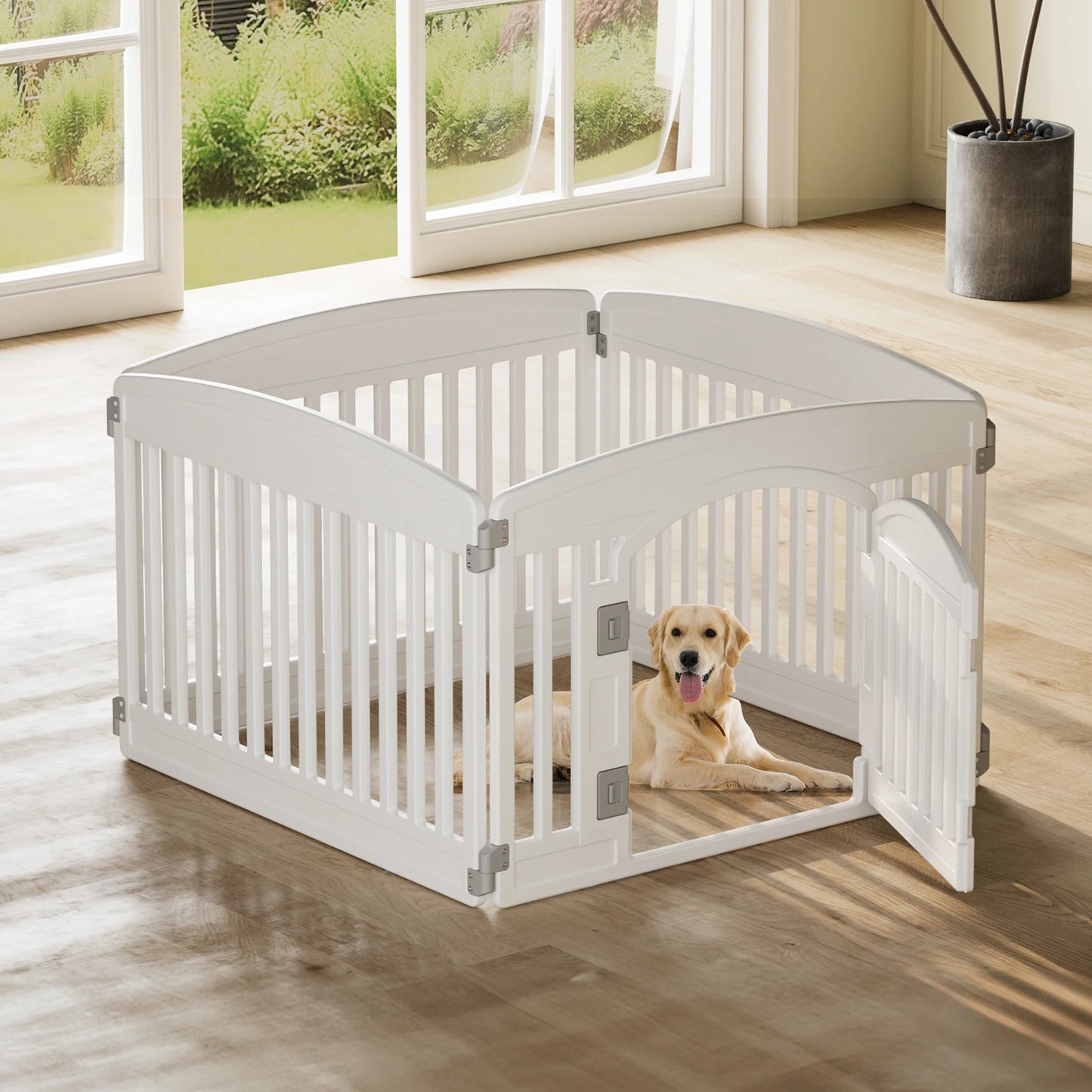 Playpen 6 Panel 24IN Expandable Durable Pet Fence for Medium Dogs