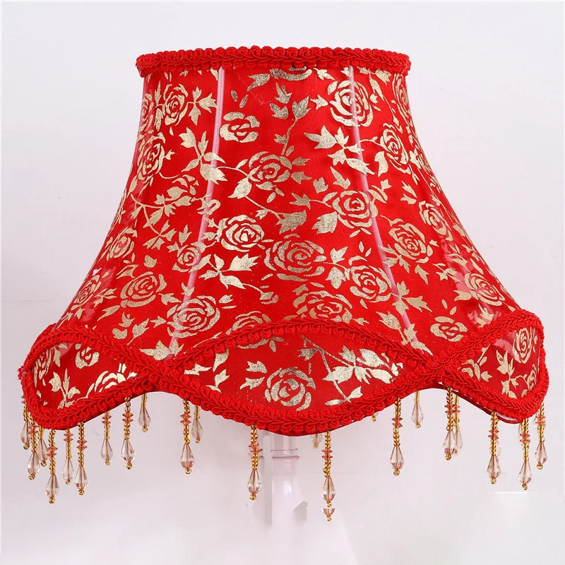 European Style Lampshade Vintage High-End Cloth Art Bead Lace