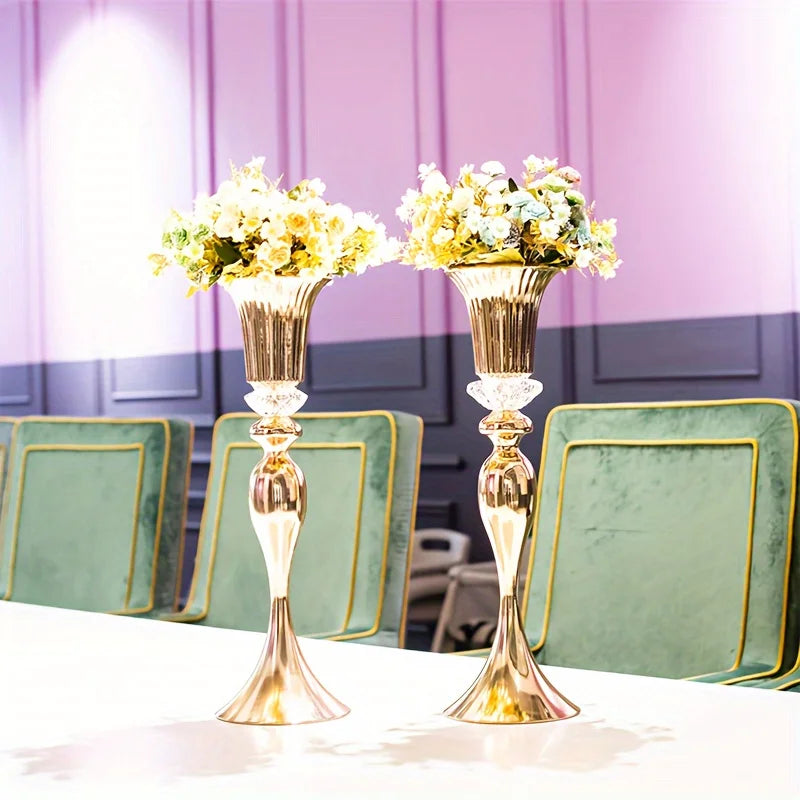 Set of 2/10 Crystal Flower Stands, Metal Centerpiece for Decoration,  & Christmas  Party