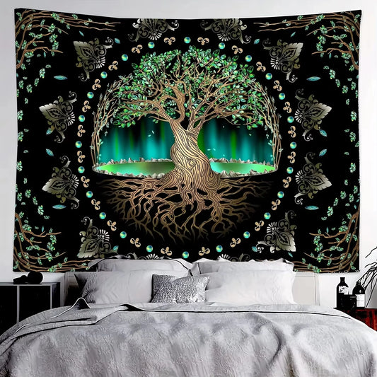 VIKAMA Aurora Tree of Life Tapestry