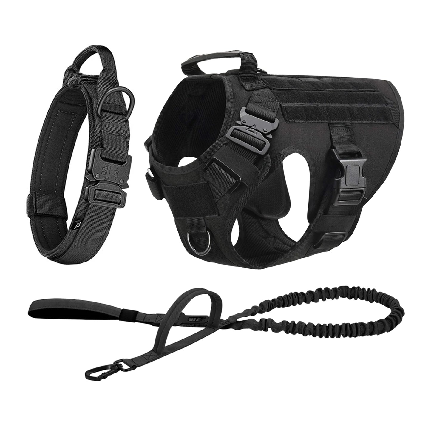 Tactical Dog Harness Collar Leash For Medium Large Dogs
