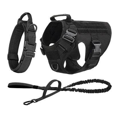Tactical Dog Harness Collar Leash For Medium Large Dogs