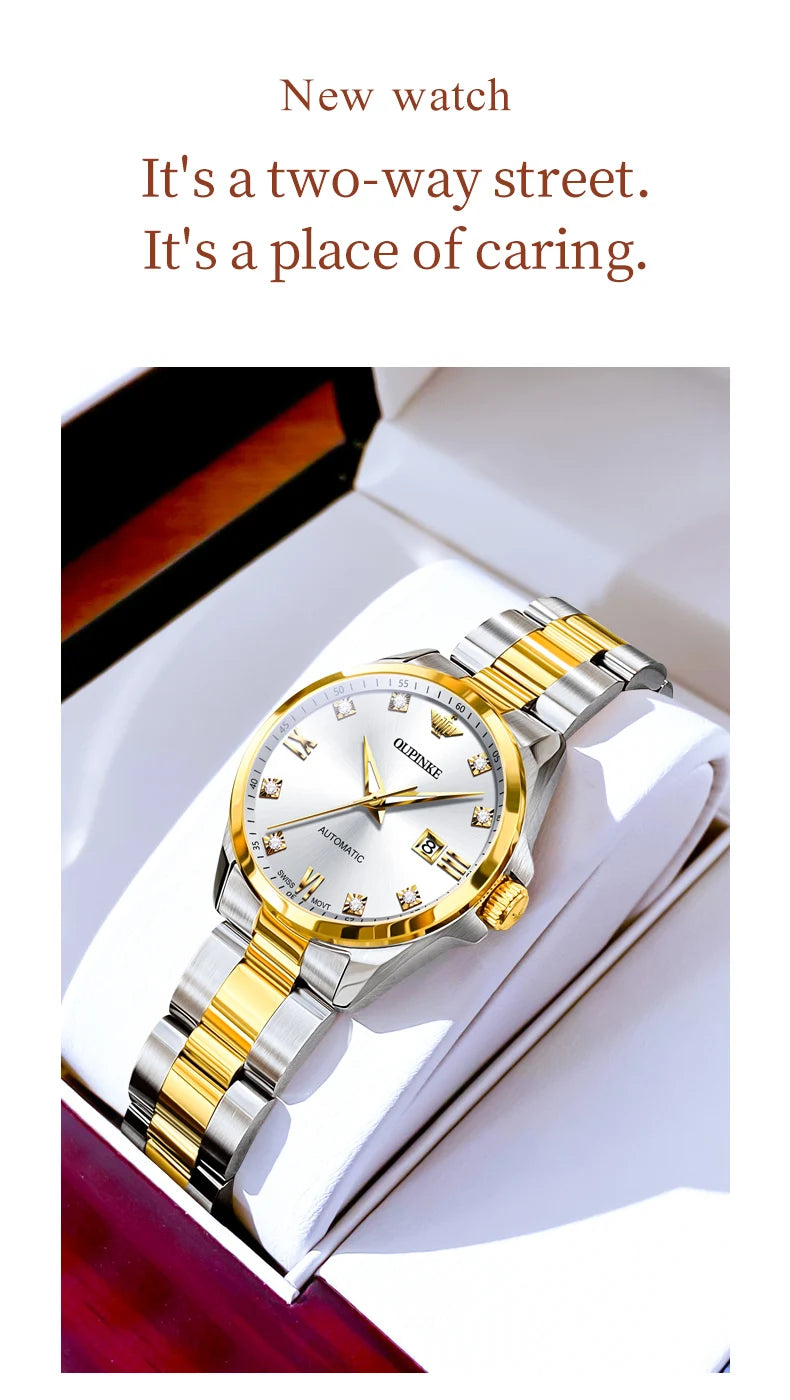 Original  Swiss Automatic Mechanical Watch  Real Diamond Sapphire