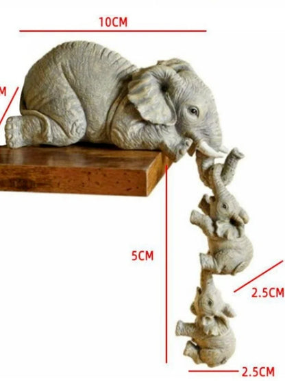 3pcs/set Cute Elephant Figurines Elephant Holding Baby