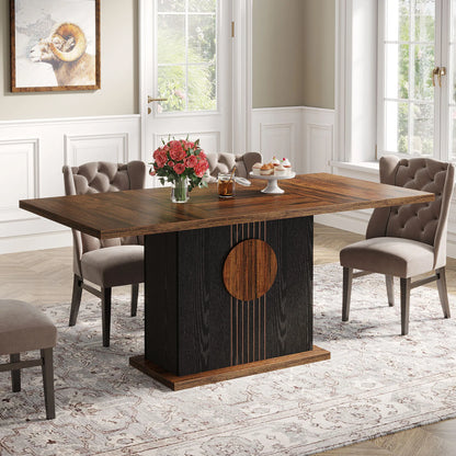 55" Rectangular Dining Table for 4 to 6 People,