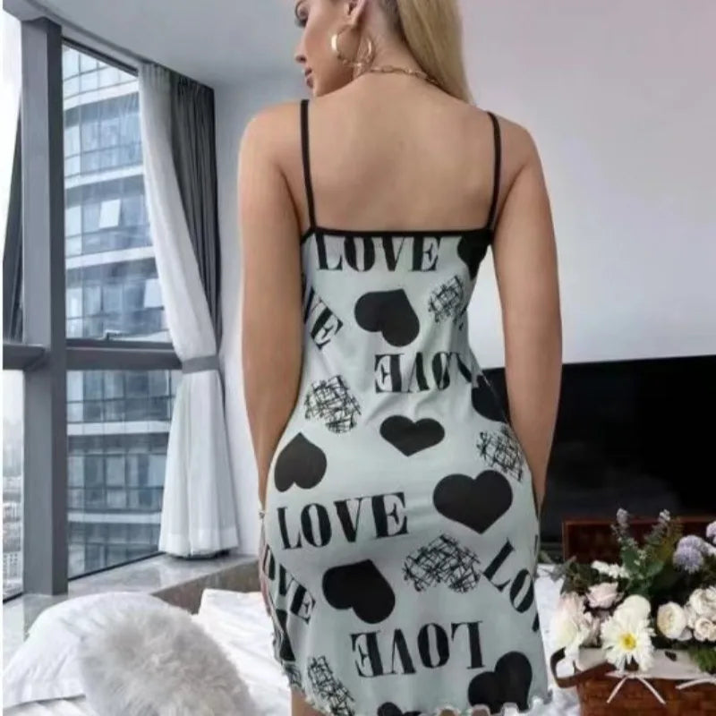 Sexy Spaghetti Strap V-Neck Nightdress