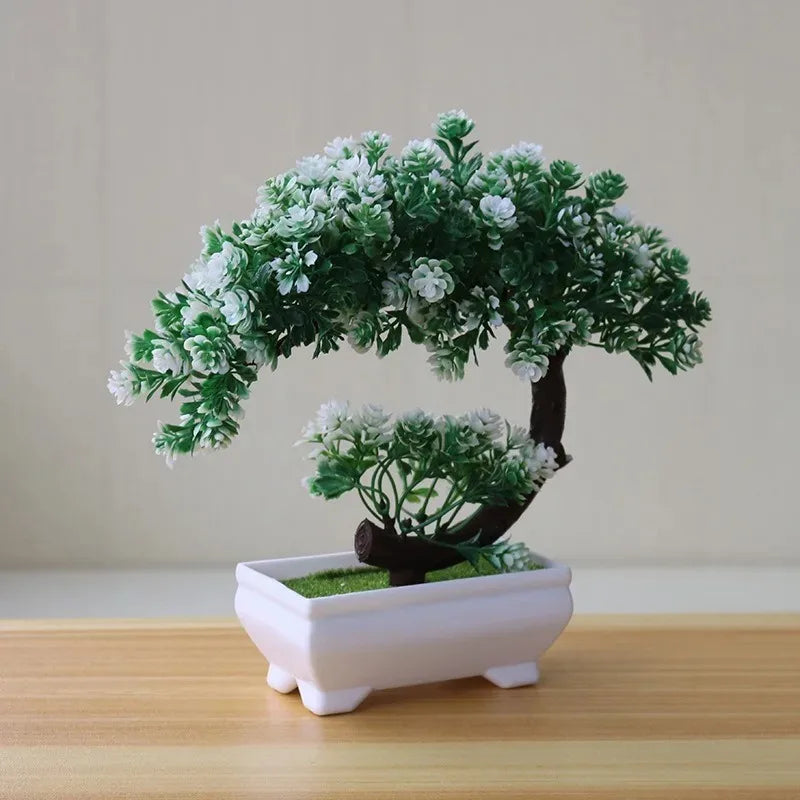 Artificial Bonsai Simulated Tree Fake Flowers
