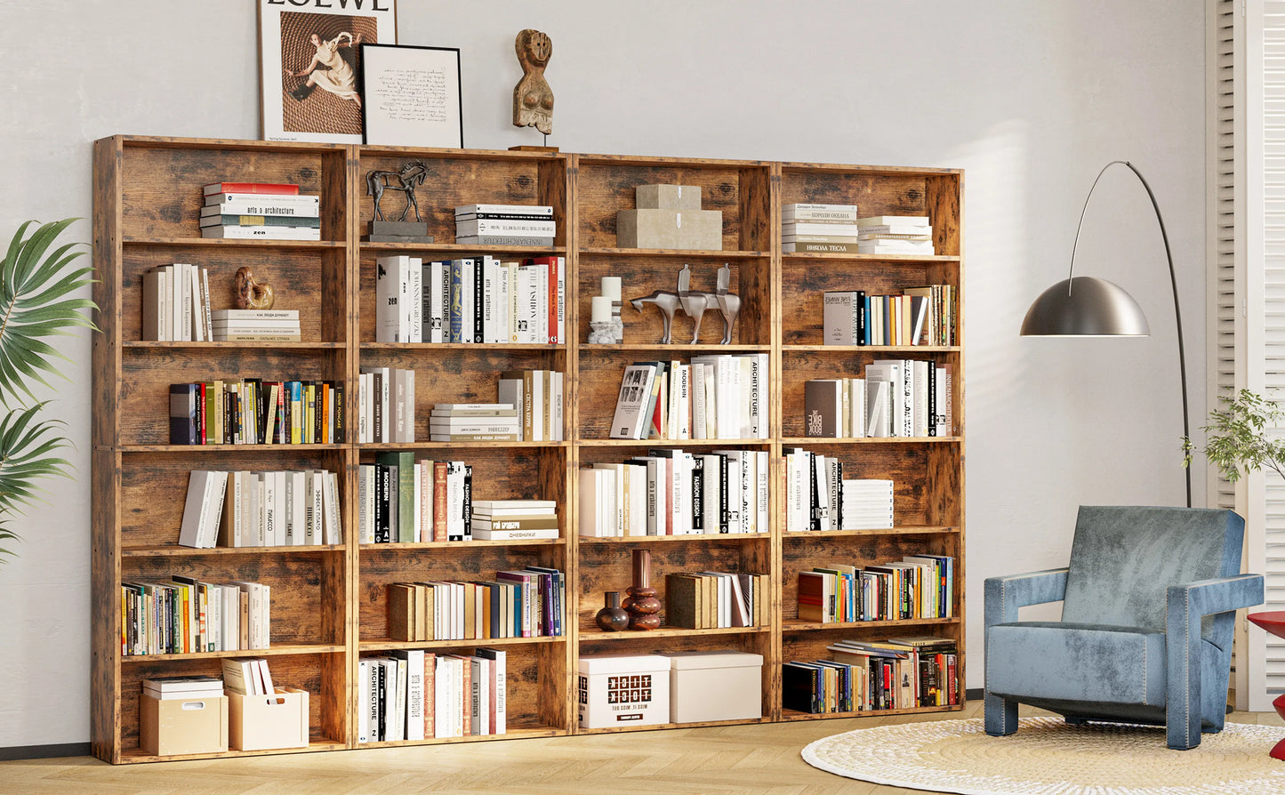 Floor Standing 6 Shelf Display Storage Shelves  Bookcase