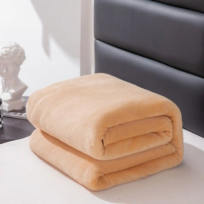 1pc, simple and plain plush blanket,