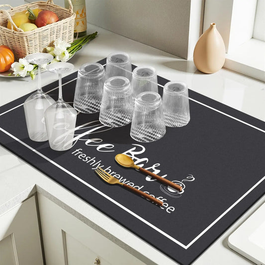 12"x 20 in" Dish Drying Absorbent & Cuttable Coffee Mat