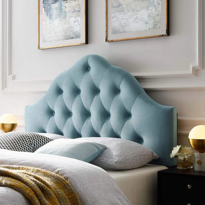 Queen Velvet Headboard with Diamond Tufting,  Pink