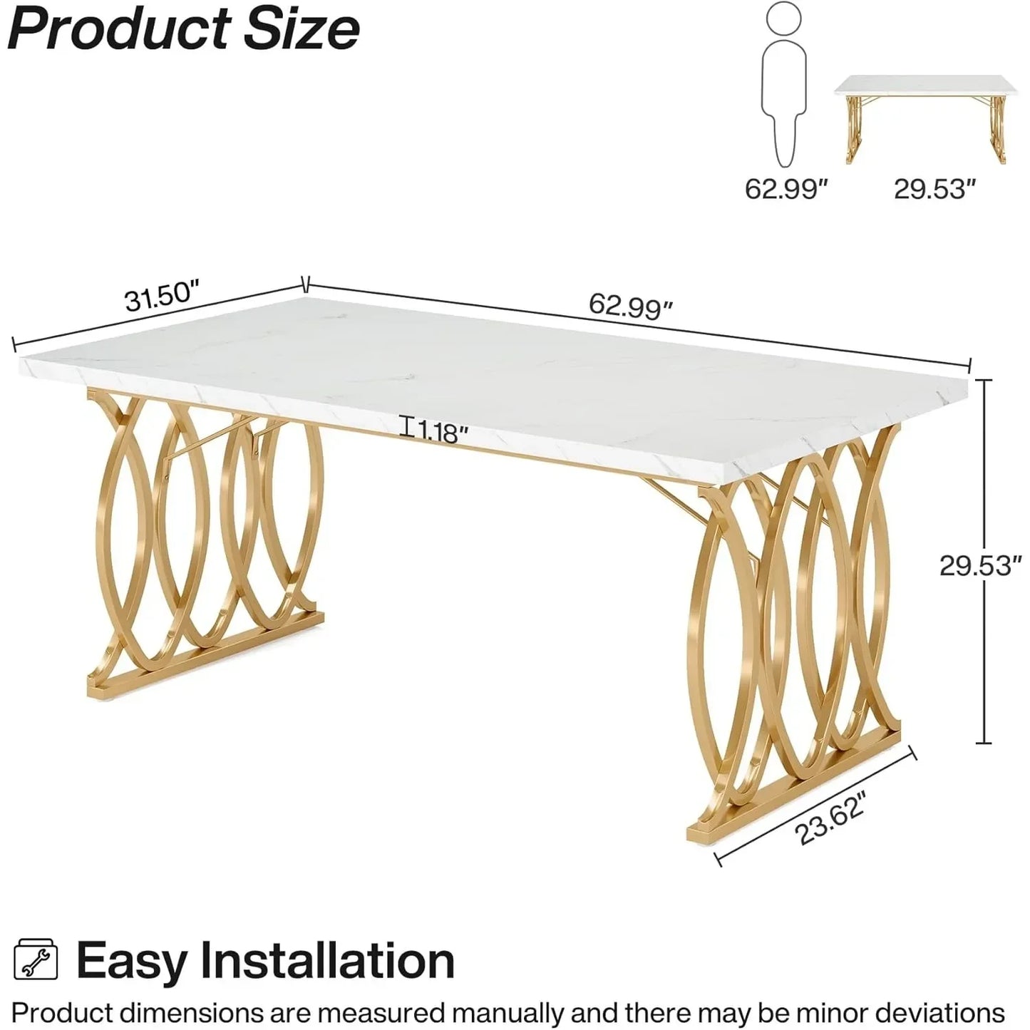 Unique Rectangular Dinner Table \ for 4-6 People
