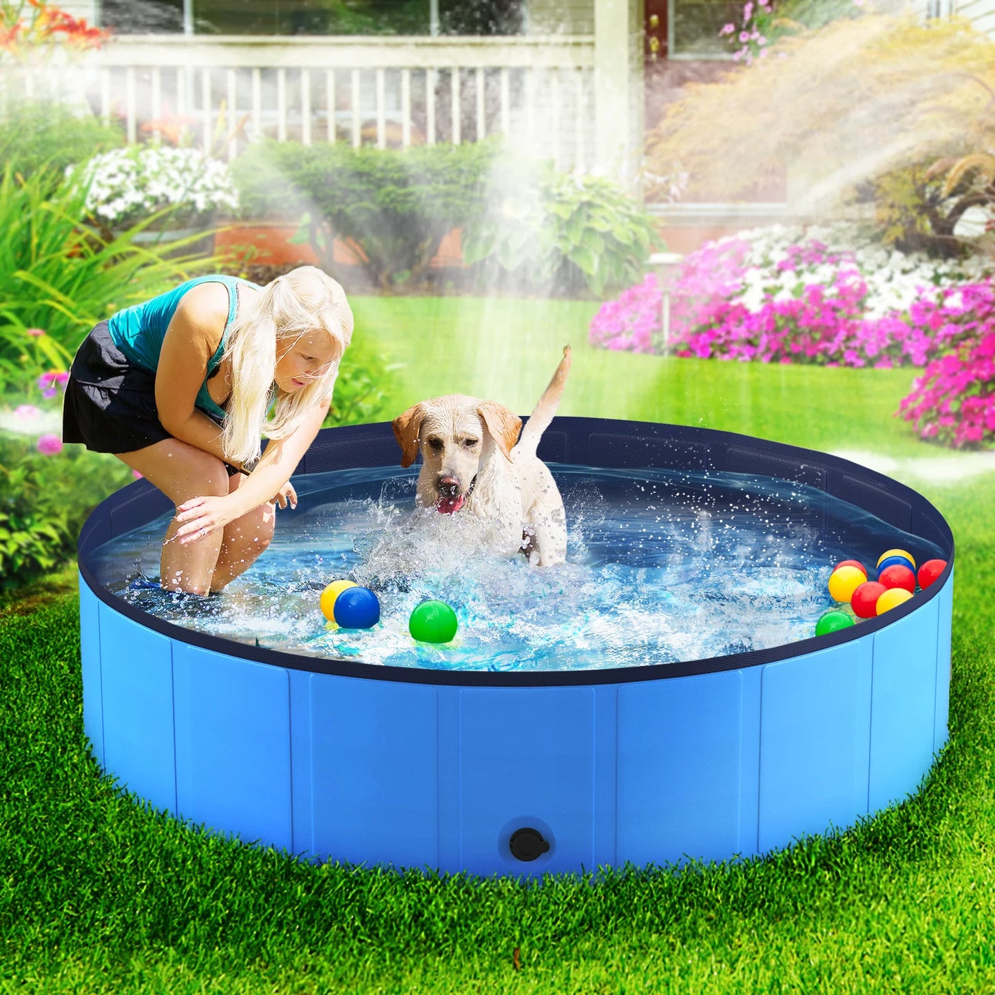Foldable Pet Swimming Bathtub, For Dogs and Cats