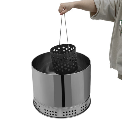 Stainless Steel BBQ Grill Barrel Portable Charcoal Grills 360°