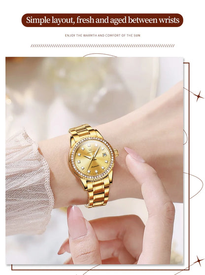 Watch for Women Diamond Gold Luxury Stainless steel