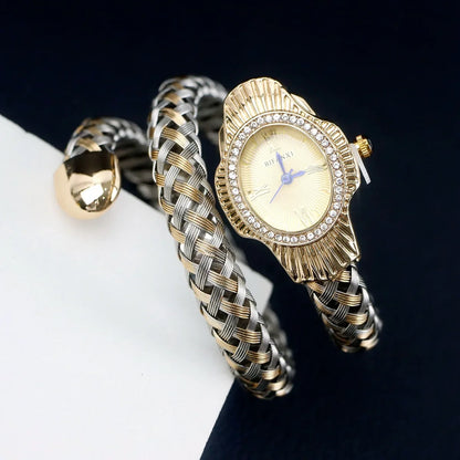 Fashion Diamond Snake Shape Wristwatch