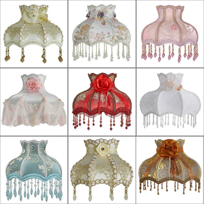 European Style Lampshade Vintage High-End Cloth Art Bead Lace