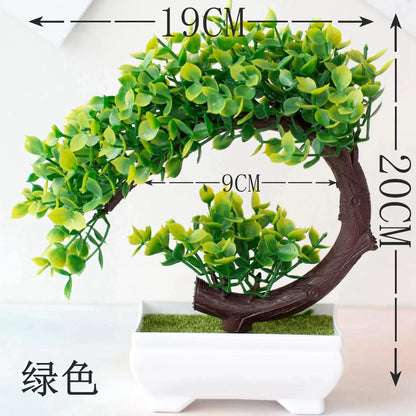Artificial Bonsai Simulated Tree Fake Flowers