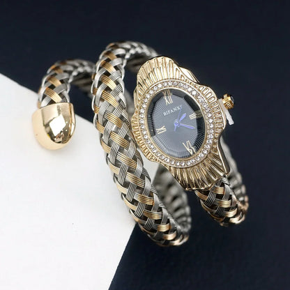 Fashion Diamond Snake Shape Wristwatch