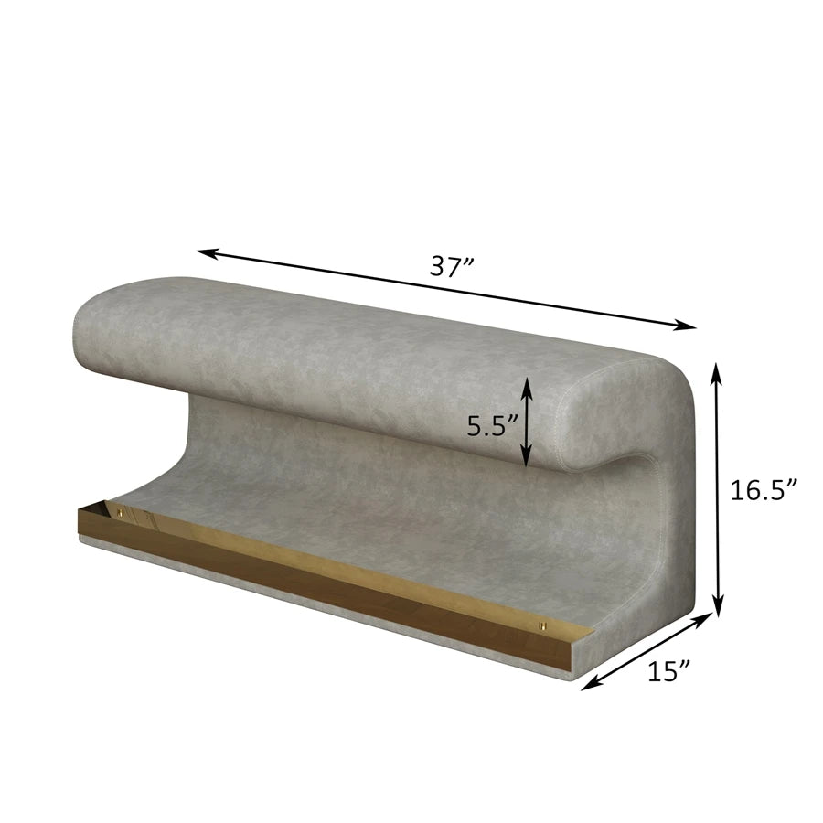 Velvet Padded Storage Bench With Buttons