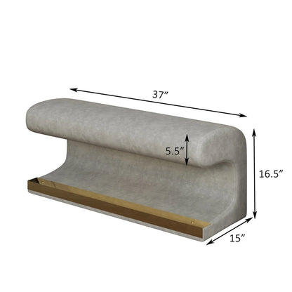 Velvet Padded Storage Bench With Buttons