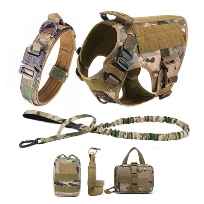 Tactical Dog Harness Collar Leash For Medium Large Dogs