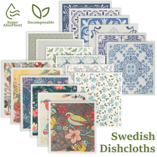 5/6/12PCS Kitchen Dish Towels Absorbent Swedish Dishcloths