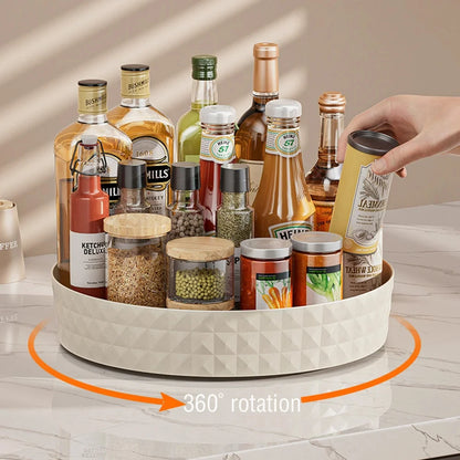 1Pc Kitchen Storage Spice Rack 360 Degree Rotating Cabinet