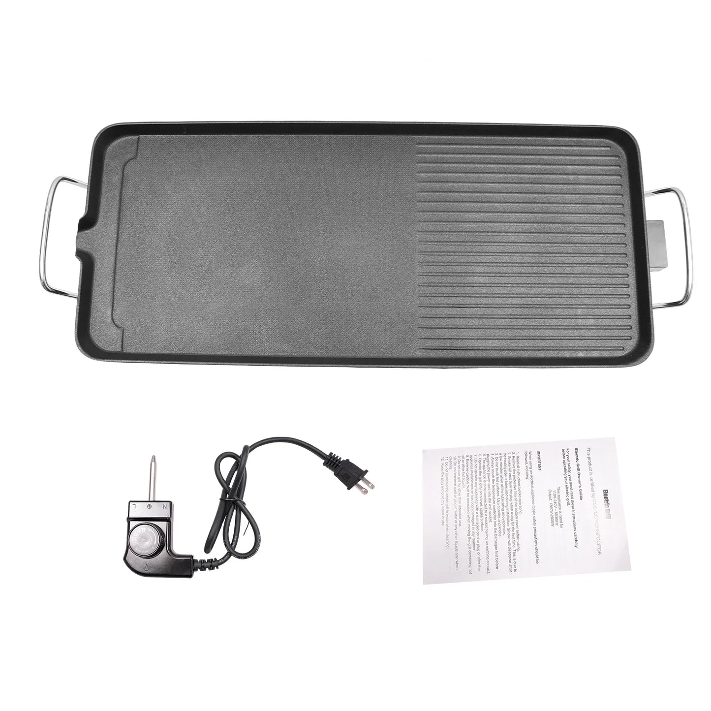 1500W Electric Barbecue Grill  Hibachi Griddle Indoor Outdoor