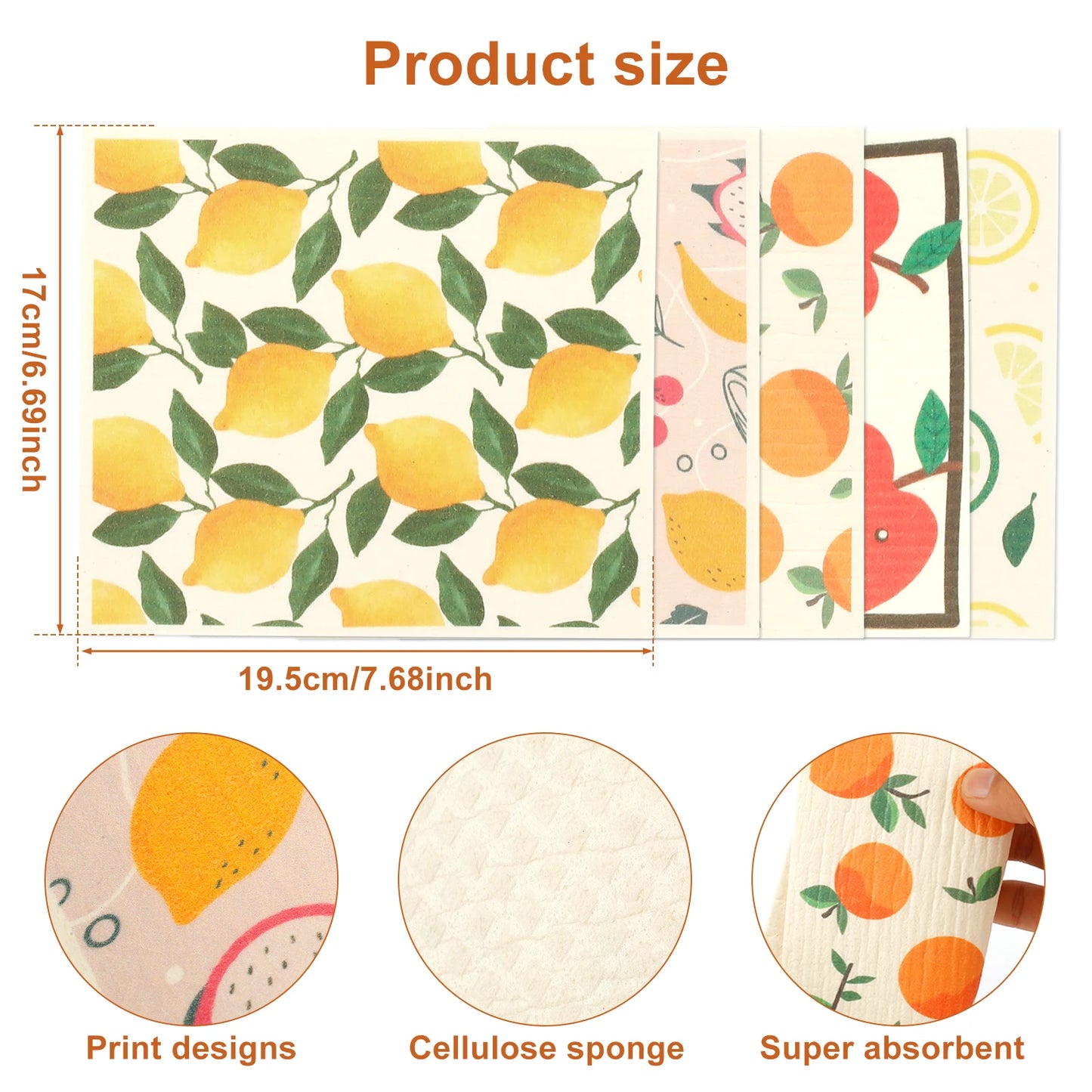 5/6/12PCS Kitchen Dish Towels Absorbent Swedish Dishcloths